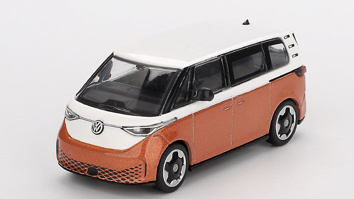 Mini Gt - VOLKSWAGEN ID.BUZZ CARAVELLE CANDY WHITE/ENERGETIC ORANGE 2024 1:64 - Cod. MGT01061