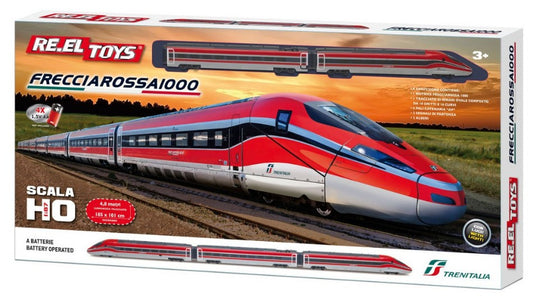 Re.el.toys - TRENO FRECCIAROSSA 1000 C/LUCI cm 185x101 A BATTERIA 1:87 - Cod. RE0328
