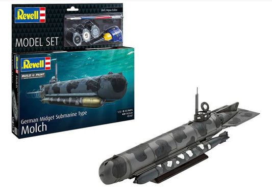 Revell - GERMAN MIDGET SUBMARINE TYPE MOLCH MODEL SET KIT 1:72 - Cod. RV65187